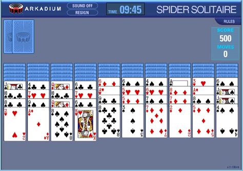 El objetivo del juego es mover los cuatro palos a las posiciones superiores, juntando todas las cartas en orden, del as hasta el rey. Juego de Solitario Spider en internet | Juegos Gratis