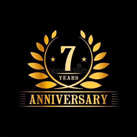 7 Years Anniversary Celebration Logo 7th Anniversary Luxury Design