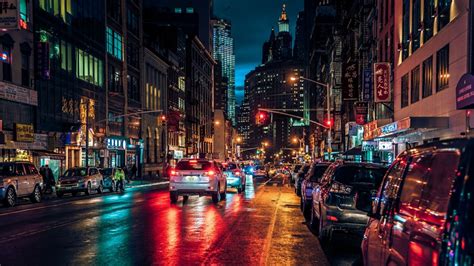 New York City Streets At Night Wallpapers 4k Hd New York City