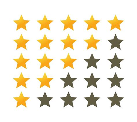 Five Golden Star Review Rate Customer Feedback Product Rating Icon