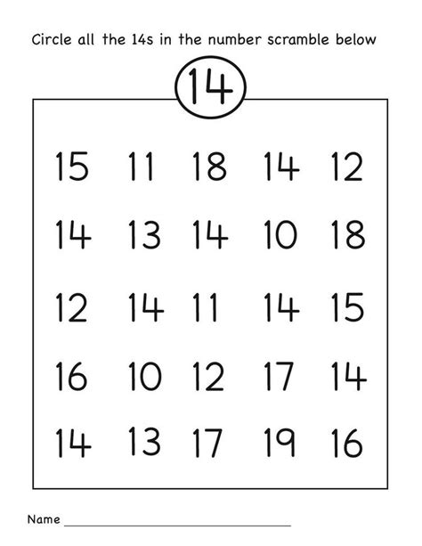 Preschool Numbers 23 &14 Worksheets