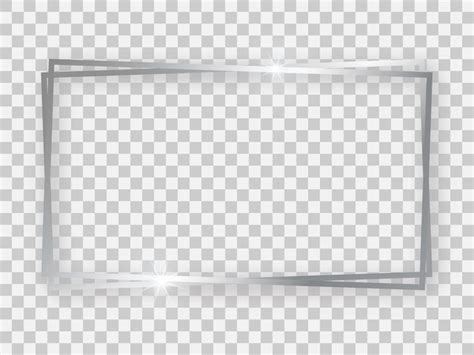 Marco Rectangular Doble Plateado Brillante De 16x9 Con Efectos