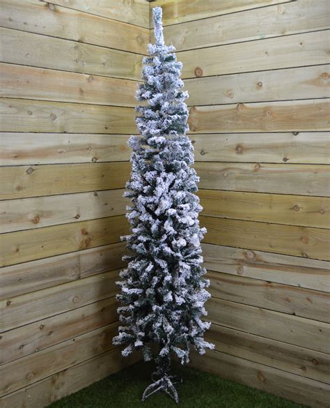 2m 65ft Premier Snow Flocked Spruce Pine Slim Christmas
