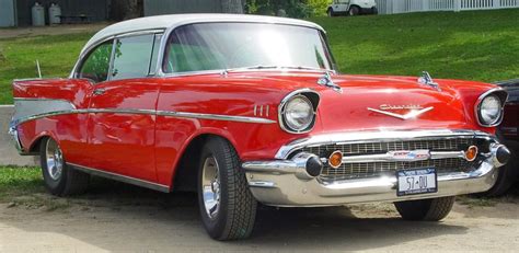 1957 Chevrolet Bel Air Hardtop Red Front Angle Chevrolet Bel Air