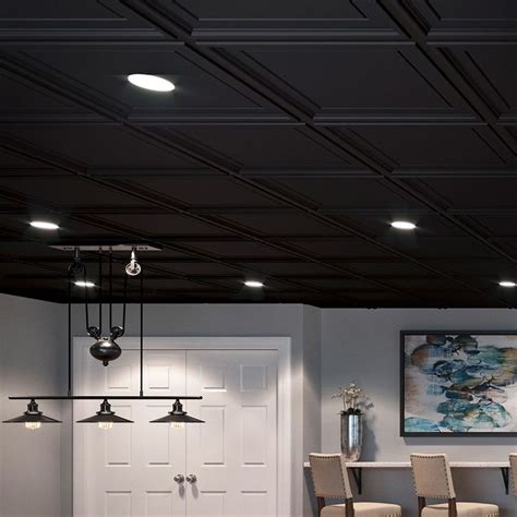 Waterproof Ceiling Tiles 2x2 Duraclean Smooth Black Ceiling Tile