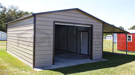 30x30 Boxed Eave Garage With Lean To Buy Prefabricated Building At A