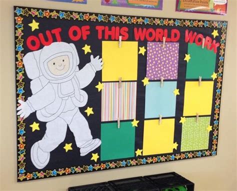 Space Theme Bulletin Board Reach For The Stars Space Classroom