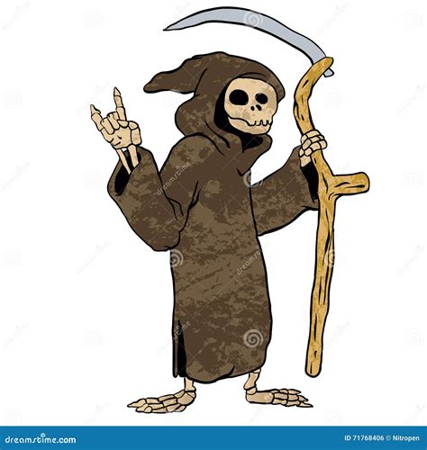 Cartoon Grim Reaper Stock Vector Illustration Of Bone 71768406