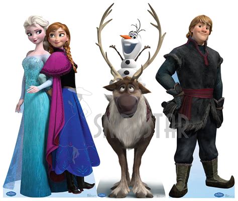 Disney Frozen Set Anna Elsa Kristoff Olaf Sven Standee Standup