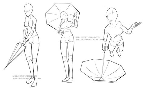 Umbrella Poses By Sellenin On Deviantart Art Reference Poses Anime