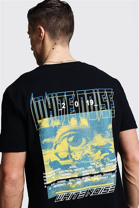 Oversized White Noise Graphic Printed Tee Boohooman Uk In 2020