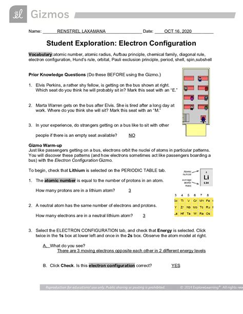 2 days ago · electron configuration quiz answer key. GIZMOS: Student Exploration: Electron Configuration (2020)