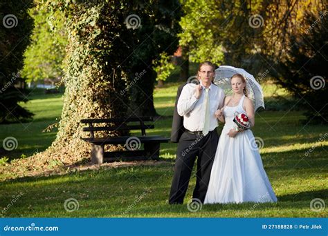 Beautiful Young Couple On Their Wedding Day Stock Photo Image Of