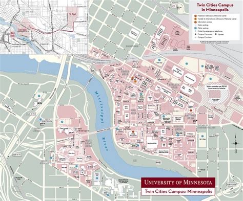 University Of Minnesota Twin Cities Campus Map Minneapolis • Mappery