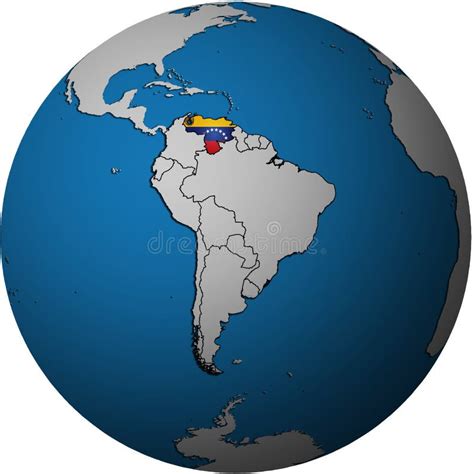 Venezuela Flag On Globe Map Stock Illustration Illustration Of