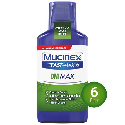 Mucinex Fast Max Dm Maximum Strength Cough Suppressant And Expectorant Liquid 6 Fl Oz