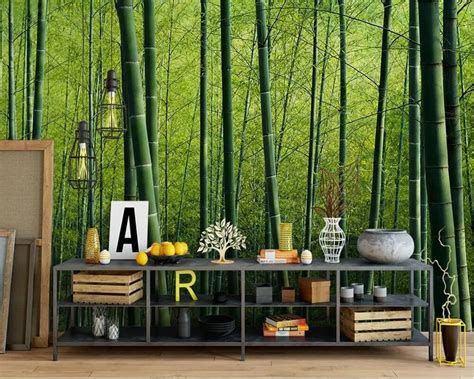 Beibehang Custom Large 3d Wallpaper Green Bamboo Pure And Fresh And