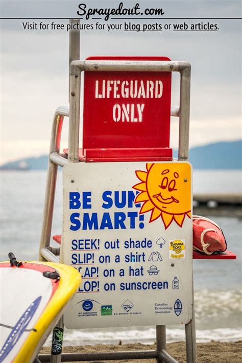 Free Image Lifeguard Tower And Waterslide On English Bay In Vancouver