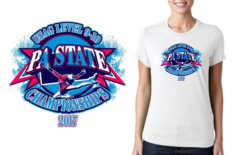 2017 Level 9 10 Pa State Championships Vector Logo Design For T Shirt