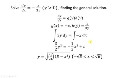 First Order Differential Equations Separation Of Variables Method