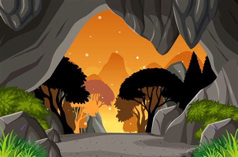 Inside Cave Landscape In Cartoon Style 6772937 Vector Art At Vecteezy