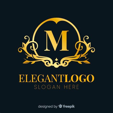 Logo Dorado Elegante Diseño Plano Vector Gratis