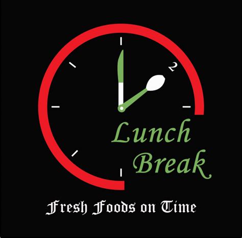 Employers must provide meal breaks but do not have to ensure employees take those breaks. Lunch Break Logo - Croovs - Community of Designers