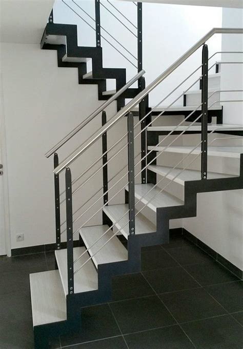 China Interior Simple Design Steel Stair With Solid Oak Tread China