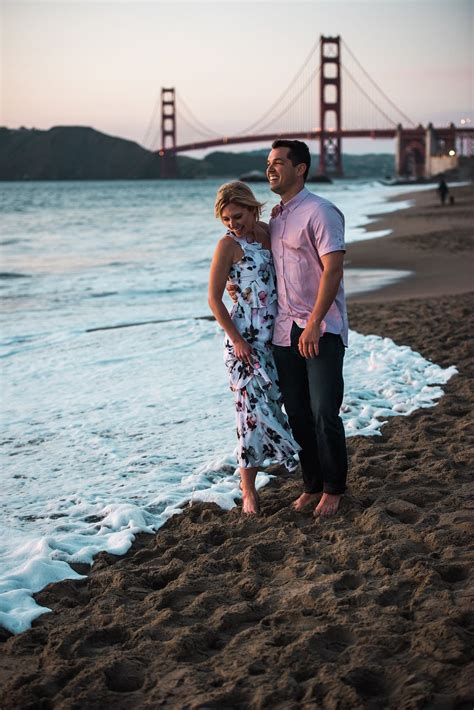 Engagement Photos In San Francisco Baker Beach Golden Gate Bridge