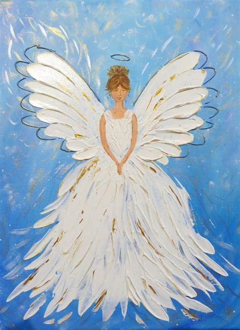 A Painting Of An Angel With White Wings