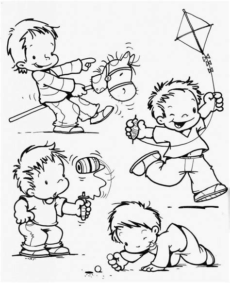 Crianças Brincando Desenho Para Colorir