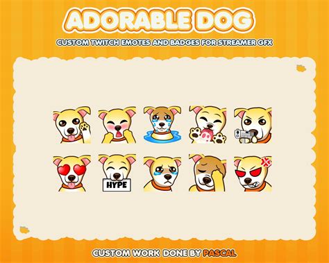 Amazing And Unique Yellow Dog Emotes With Cute And Chibi Style For