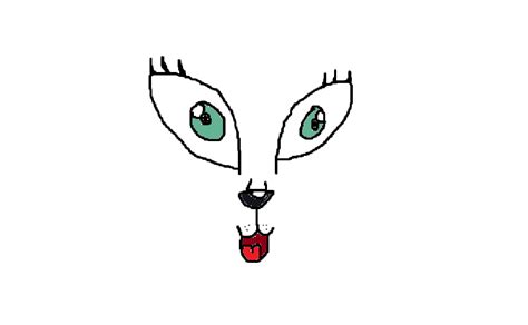 Cartoon Dog face with shiny beauty eyes and eyelashes on the white