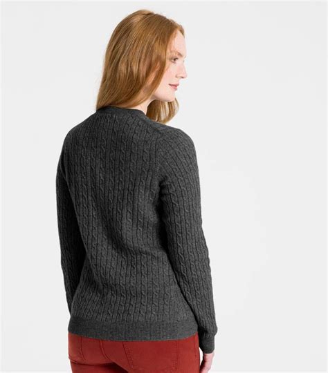 Charcoal 20 Cashmere And 80 Merino Womens Cashmere And Merino Cable