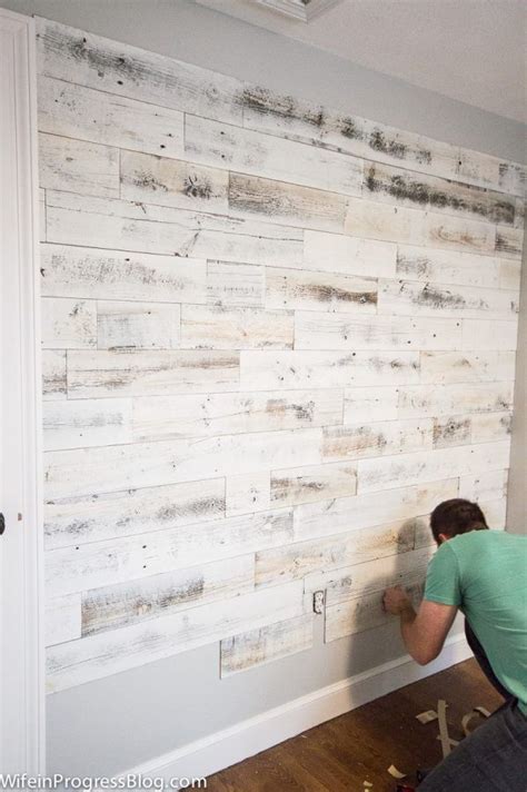 Wood Walls Reclaimed Wood Wall With Stikwood Peel And Stick Painted Wood