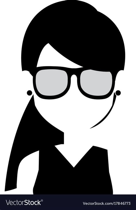 Beautiful Woman With Glasses Avatar Character Vector Image