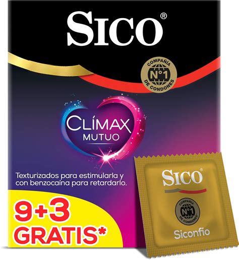 Sico Condones De L Tex Texturizados Con Benzoca Na Sico Mutual Cl Max
