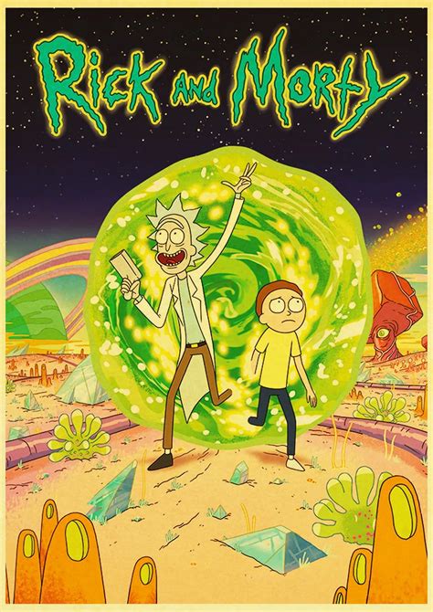 Vintage Posters Cartoon Poster Rick And Morty Prints Wall Painting Home