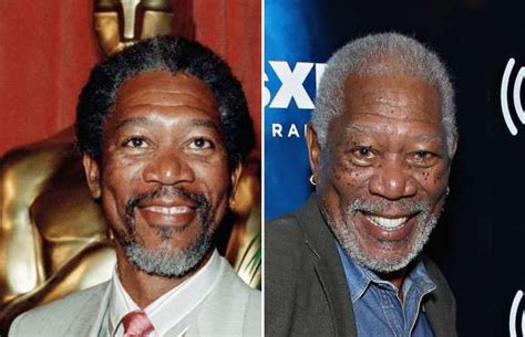 You instantly know it's morgan freeman. Morgan Freeman (1990 and 2015) - Nick Ut/AP Photo; Cindy ...