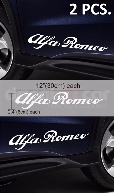 2pcs alfa romeo set of two premium stickers decal on the door emblem logo 145 146 147 30x6cm in