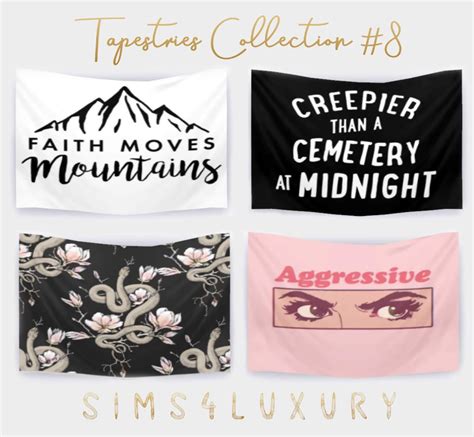 Tapestries Collection 8 Sims4luxury Sims 4 Sims Tapestry