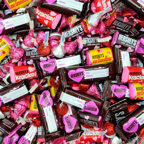 Hershey S Valentine Mix Assortment Kisses Caramel Kisses Silver And Red Hershey’s Miniatures