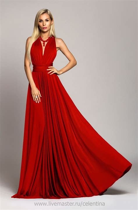 Длинное красное вечернее платье трансформер - купить на Ярмарке ...