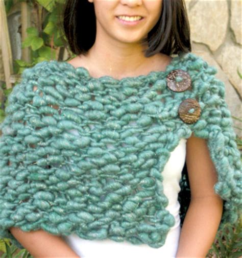 Taylor buena (liberty center) said: Simple Chunky Knit Shawl with Buttons (Free Knitting ...