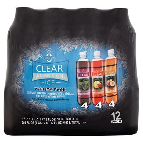 Clear American Ice Flavored Sparkling Water Beverage Variety Pack 17 Fl Oz 12 Count From