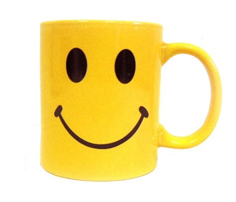 Yellow Retro Smiley Face Coffee Cup Mug Ceramic 8 Oz