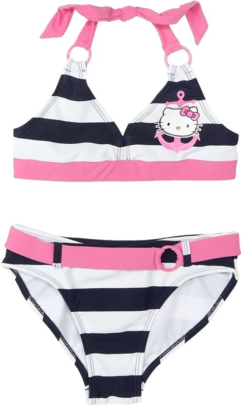Hello Kitty Big Girls 2 Piece Halter Bikini Swimwear Set