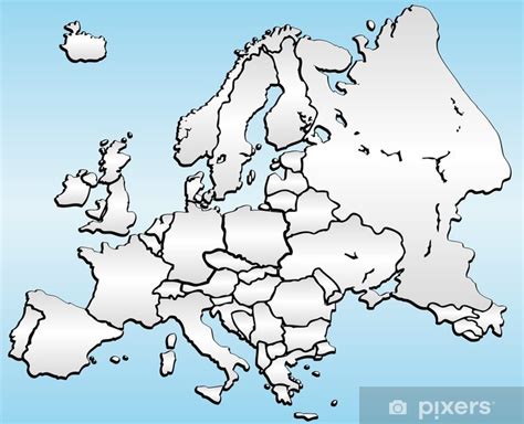Neben der weltkarte mit ländergrenzen bieten wir auch eine weltkarte an, die zusätzlich noch die bundesstaaten eingezeichnet hat. Fototapete Karte von Europa Karte 2 Weltkarte • Pixers ...