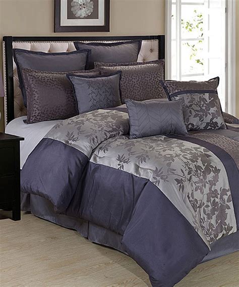 Take A Look At This Purple And Gray Leaf Reversible Seven Piece Comforter