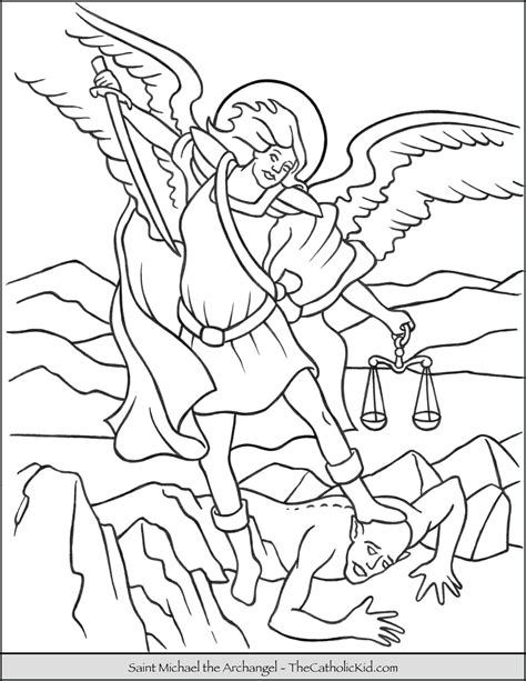 Angel archives catholic kid coloring pages games children st michael page. Saint Michael Archangel Coloring Page - TheCatholicKid.com